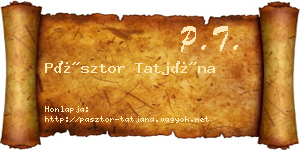 Pásztor Tatjána névjegykártya